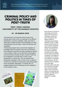 Gema Varona: Criminal Policy and Politics in Times of Post-Truth.