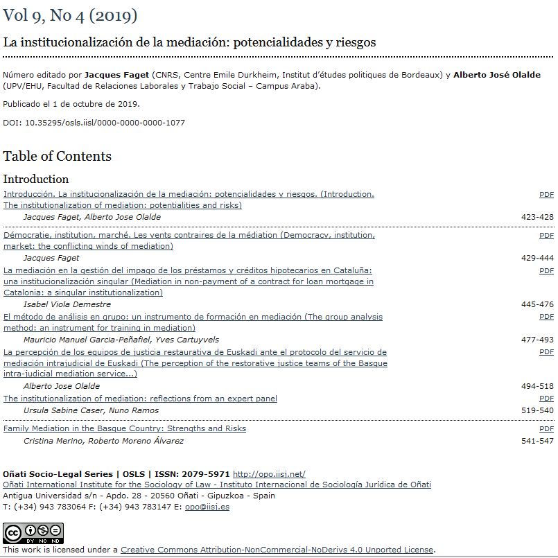 Oñati Socio-legal Series, 9(4).